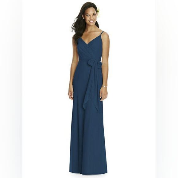 Dessy Social Bridesmaids Matte Chiffon Gown 14 - Picture 1 of 9